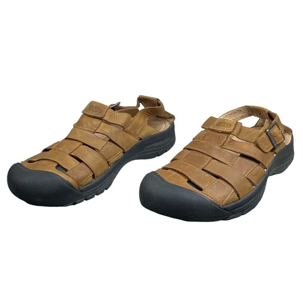 Keen Mens Fisherman Brown Leather Sandals Size US 14